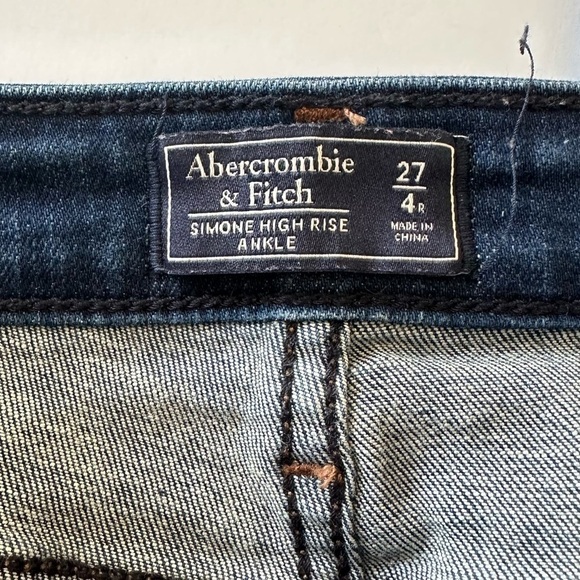 Abercrombie & Fitch Simone High Rise Ankle Skinny Jeans Striped Womens 27 4 - Picture 3 of 4